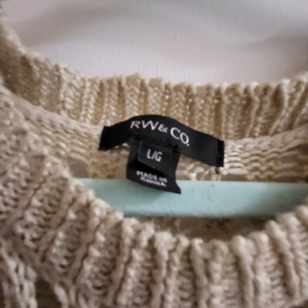 RW&CO. Beige Crochet Open-Knit Sleeveless Maxi Dress - Large - Picture 3 of 5